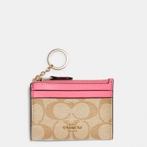 Coach skinny id case in confetti pink